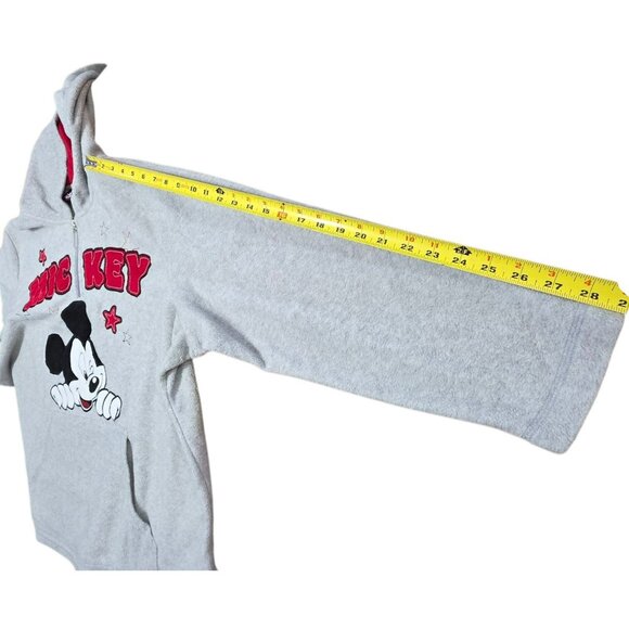 Disney Mickey Mouse Winking Hoodie Sweatshirt Gray Fleece Sweater Womens Plus 4X - Picture 10 of 13